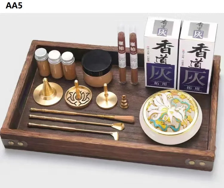 Luxury Brass Incense Burner Set