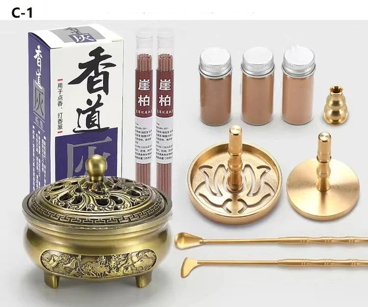 Luxury Brass Incense Burner Set