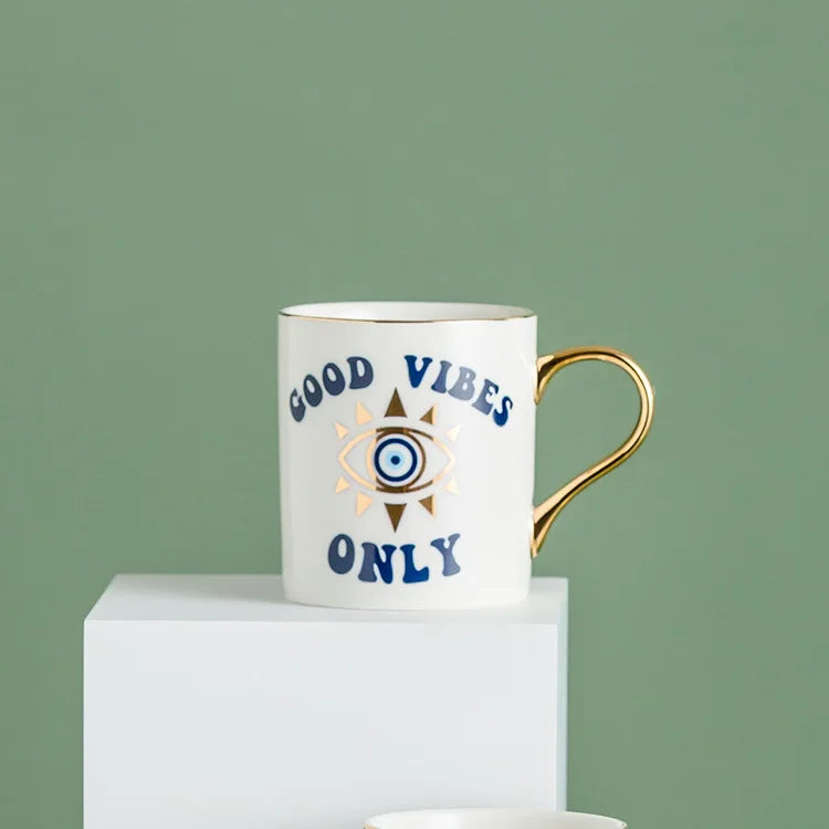 Ceramic Mug with Blue Eye Design