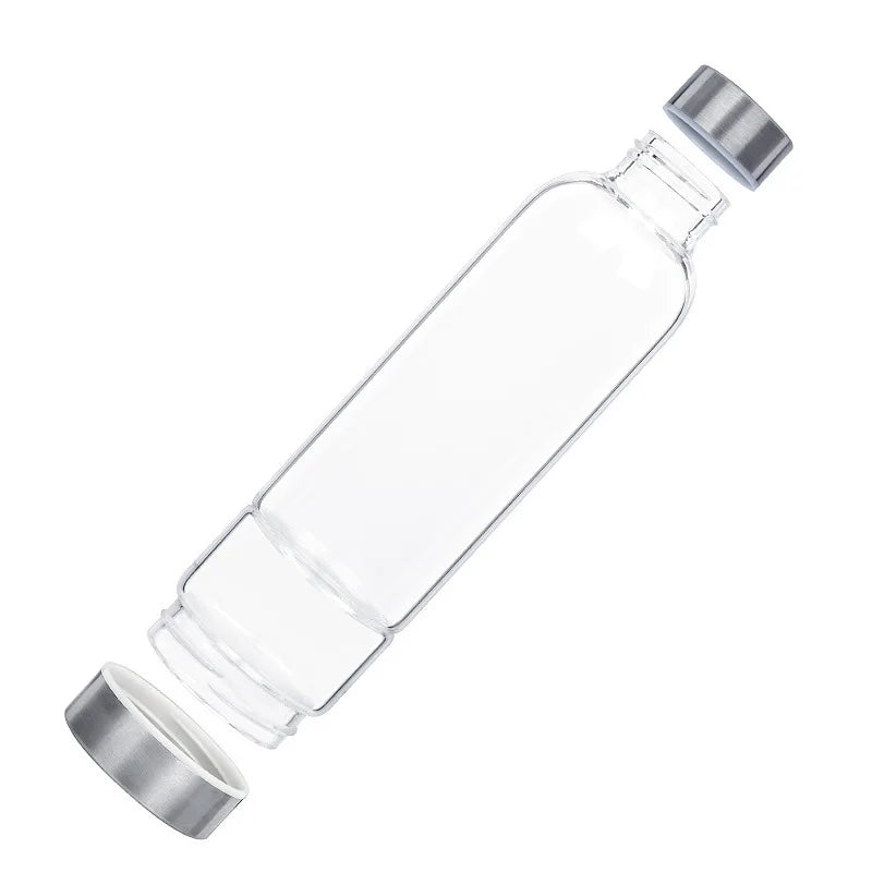 Crystal Infused Glass Water Bottle with Healing Stones