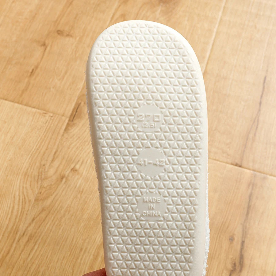 Evil Eye Embroidered Fuzzy Slippers