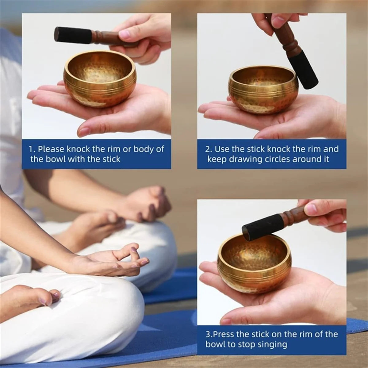 Nepal Copper Singing Bowl Set