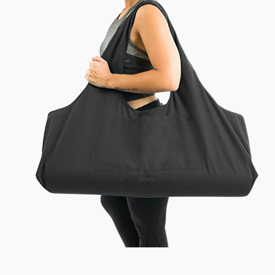 Oversized Canvas Yoga Tote Bag with Side Pocket