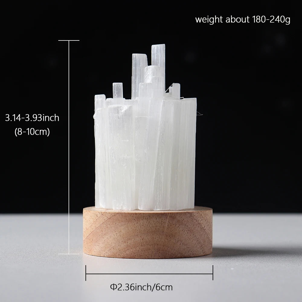 Natural Quartz Gemstones Selenite USB Lamp