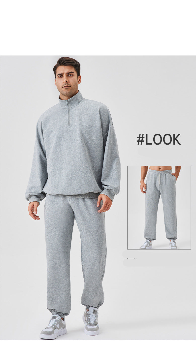 Men’s Half-Zip Stand Collar Sports Sweatshirt