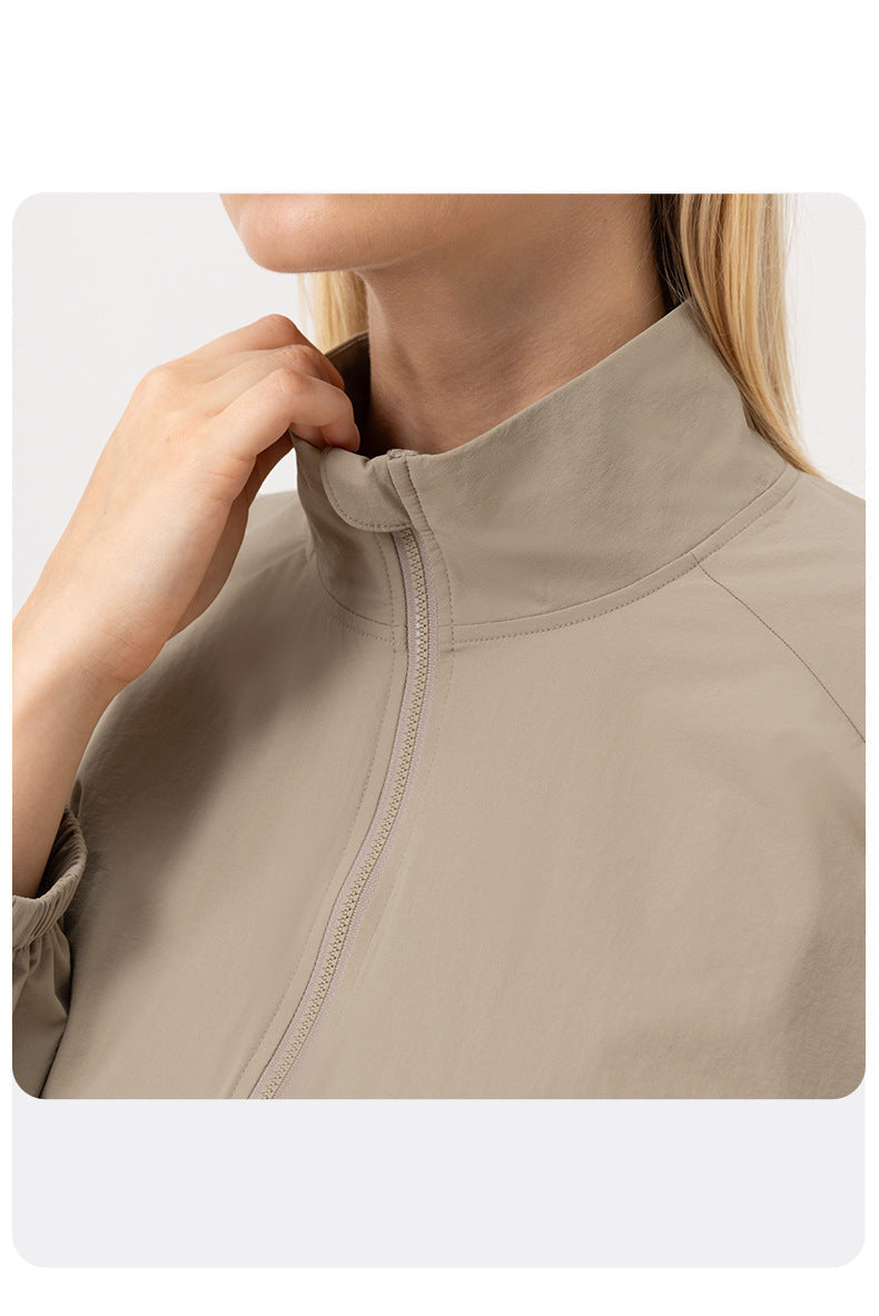 Women’s Half-Zip High Collar Sports Sweatshirt