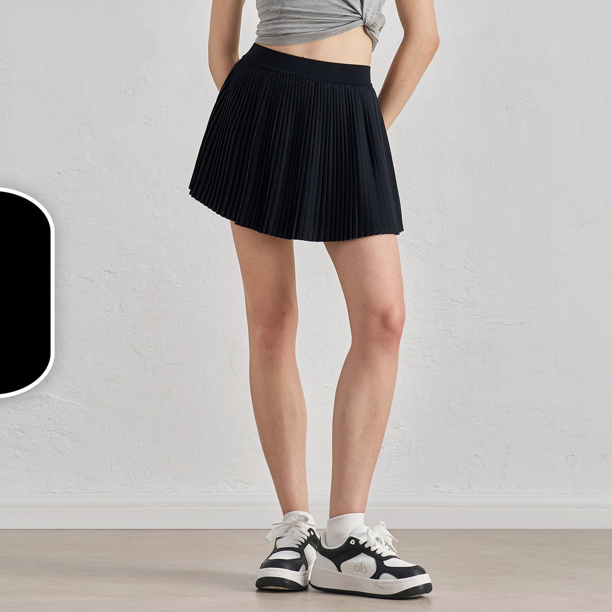 Pleated Active Skort with Shorts