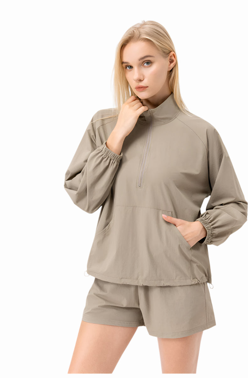 Women’s Half-Zip High Collar Sports Sweatshirt