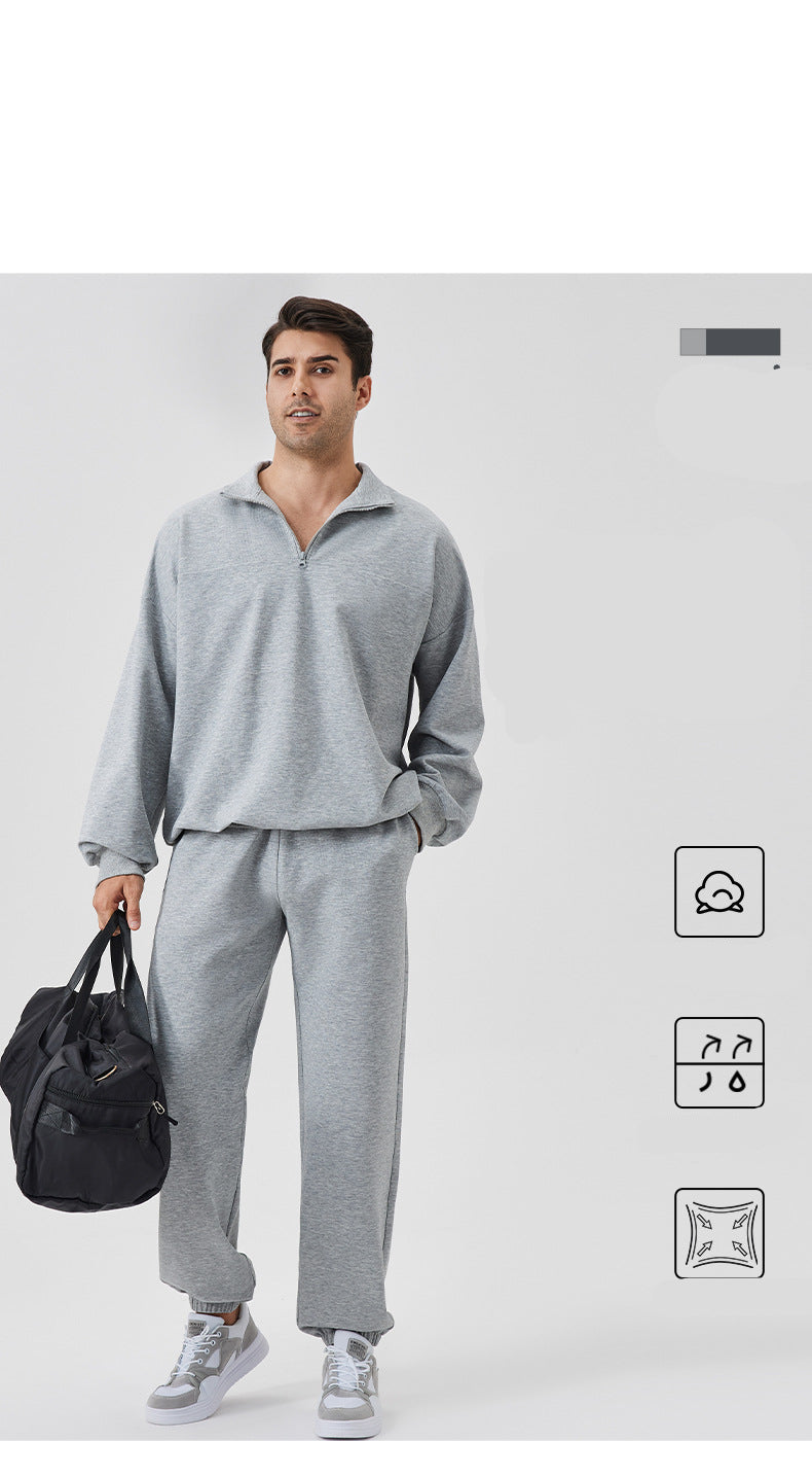 Men’s Half-Zip Stand Collar Sports Sweatshirt