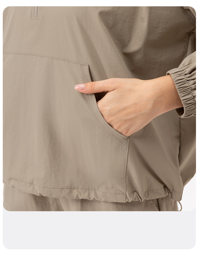 Women’s Half-Zip High Collar Sports Sweatshirt