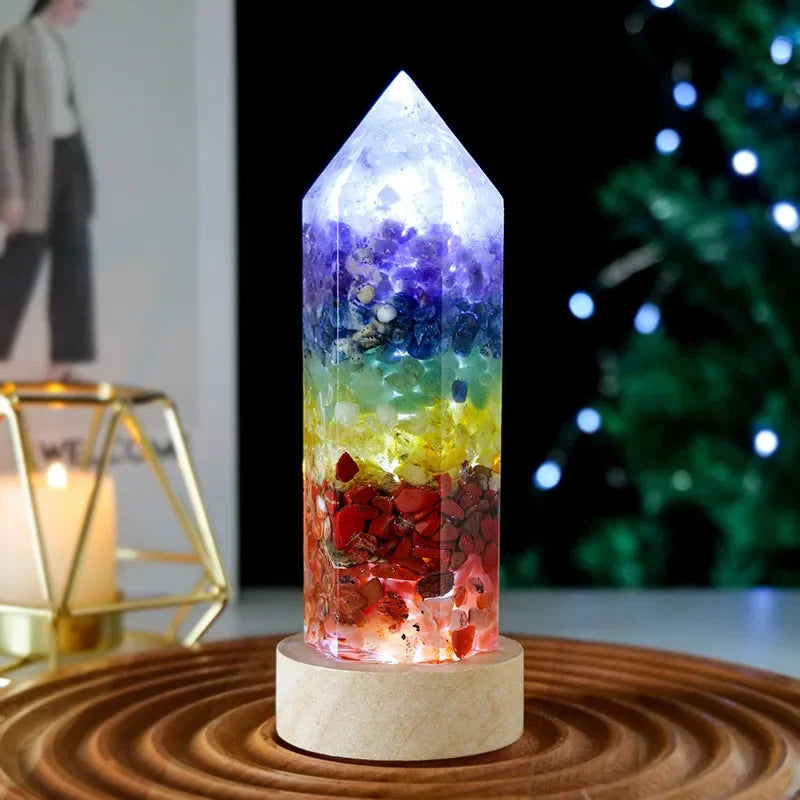 Amethyst Crystal LED Ring Night Light