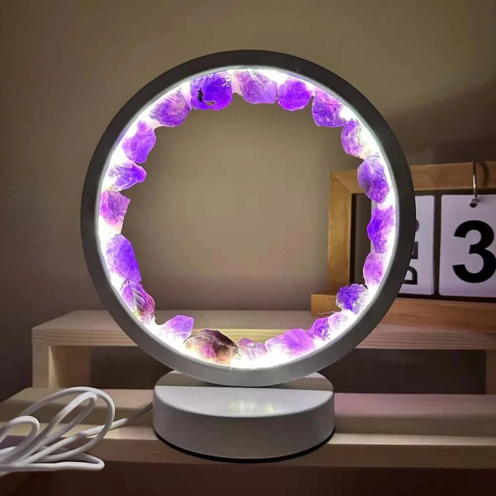 Amethyst Crystal LED Ring Night Light