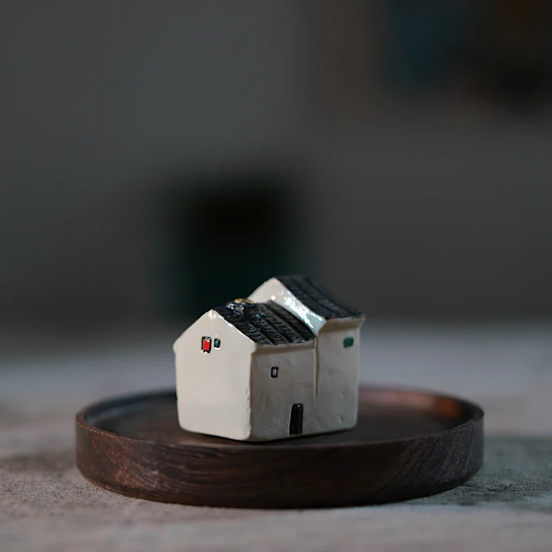 Miniature Ceramic House Incense Holder