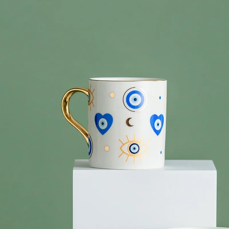 Ceramic Mug with Blue Eye Design