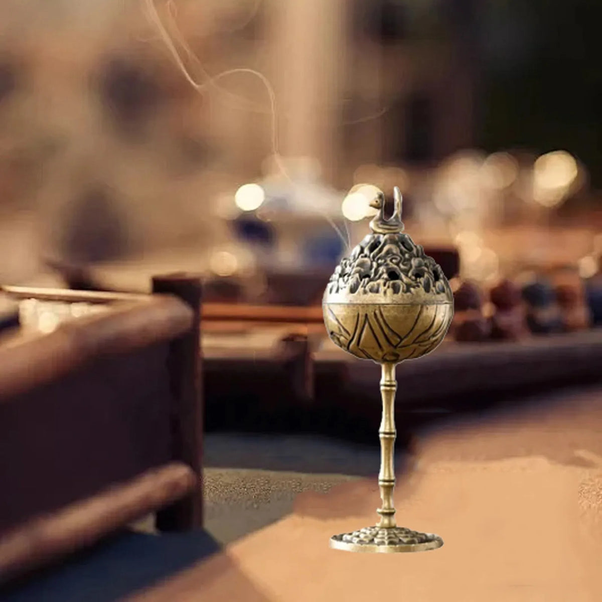 Antique-Style Brass Incense Burner