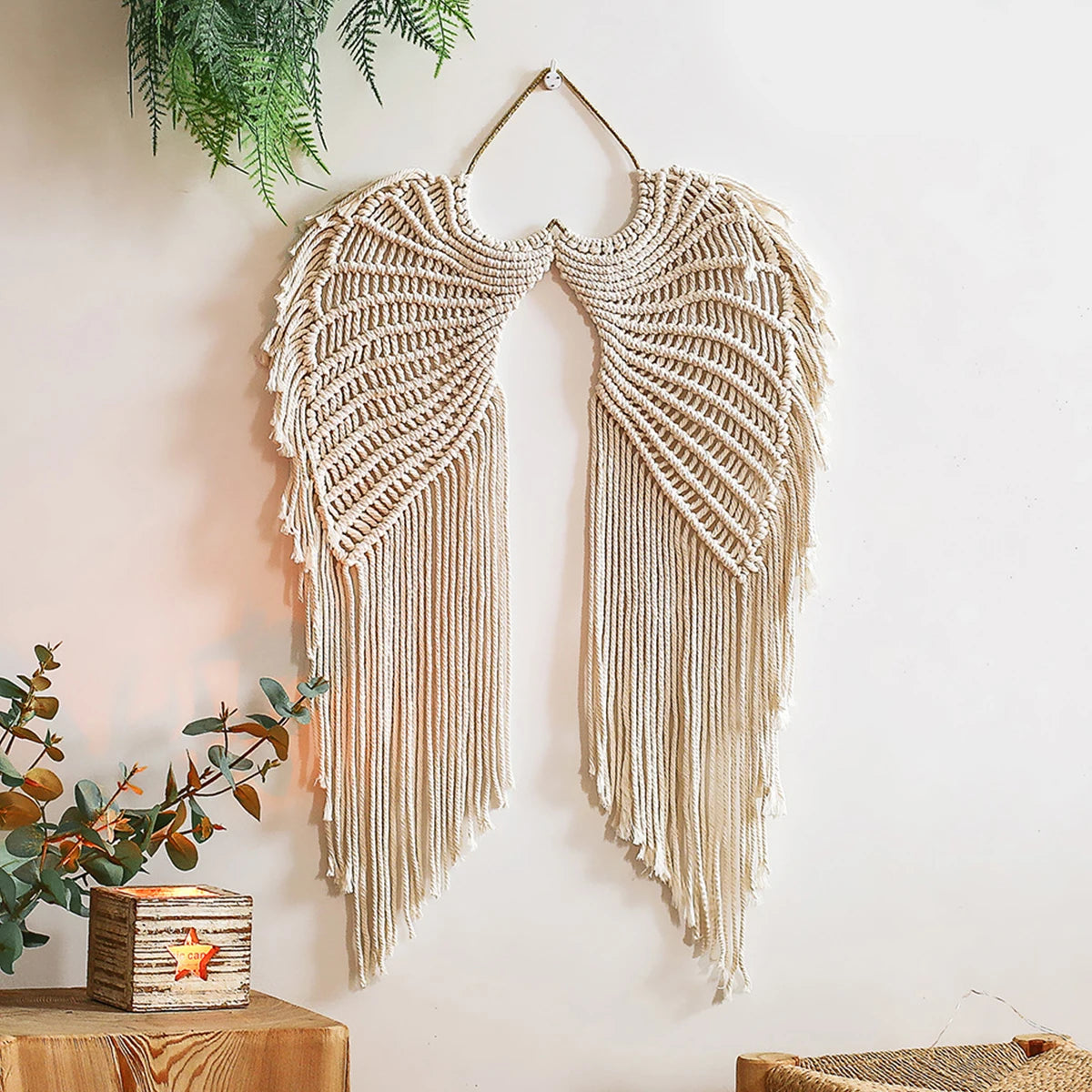 Boho Macrame Angel Wings Wall Hanging