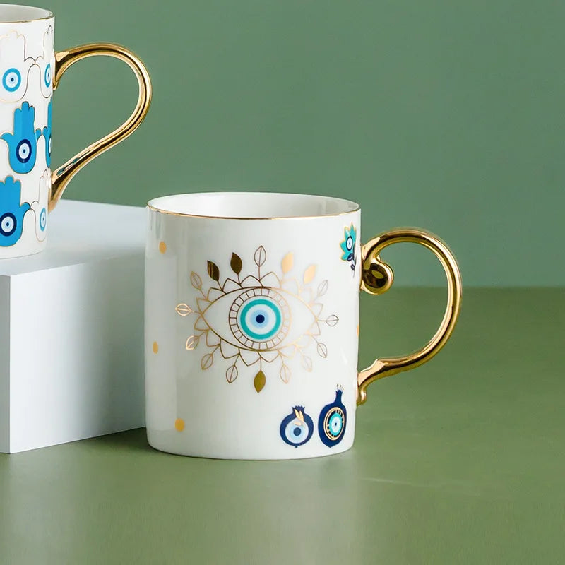 Ceramic Mug with Blue Eye Design