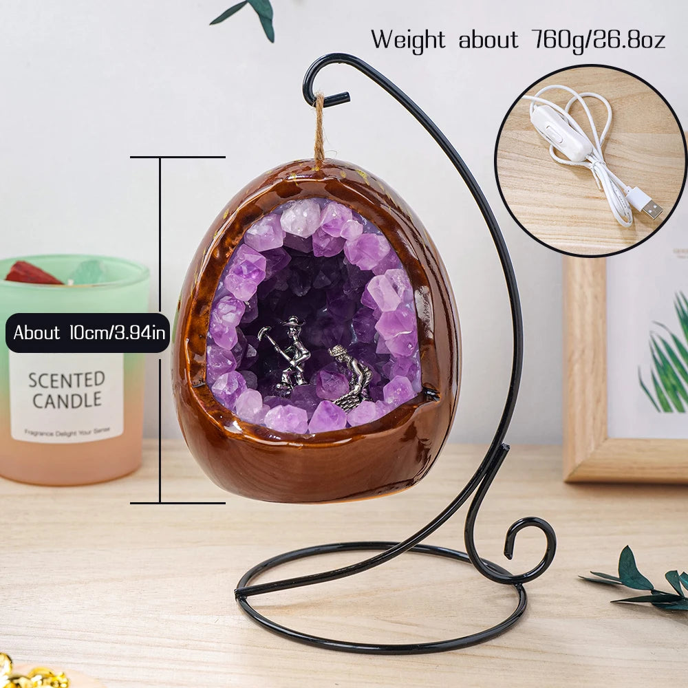 Amethyst Geode Lamp