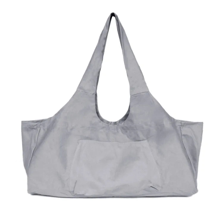Oversized Canvas Yoga Tote Bag with Side Pocket