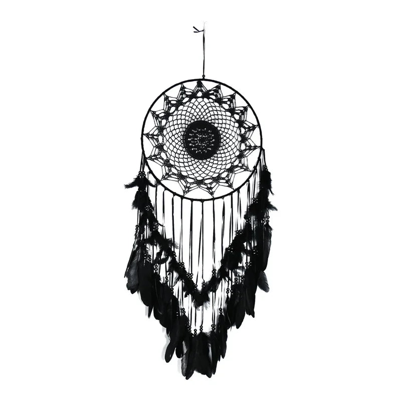 Boho Macrame Dreamcatcher Wall Hanging with Feathers