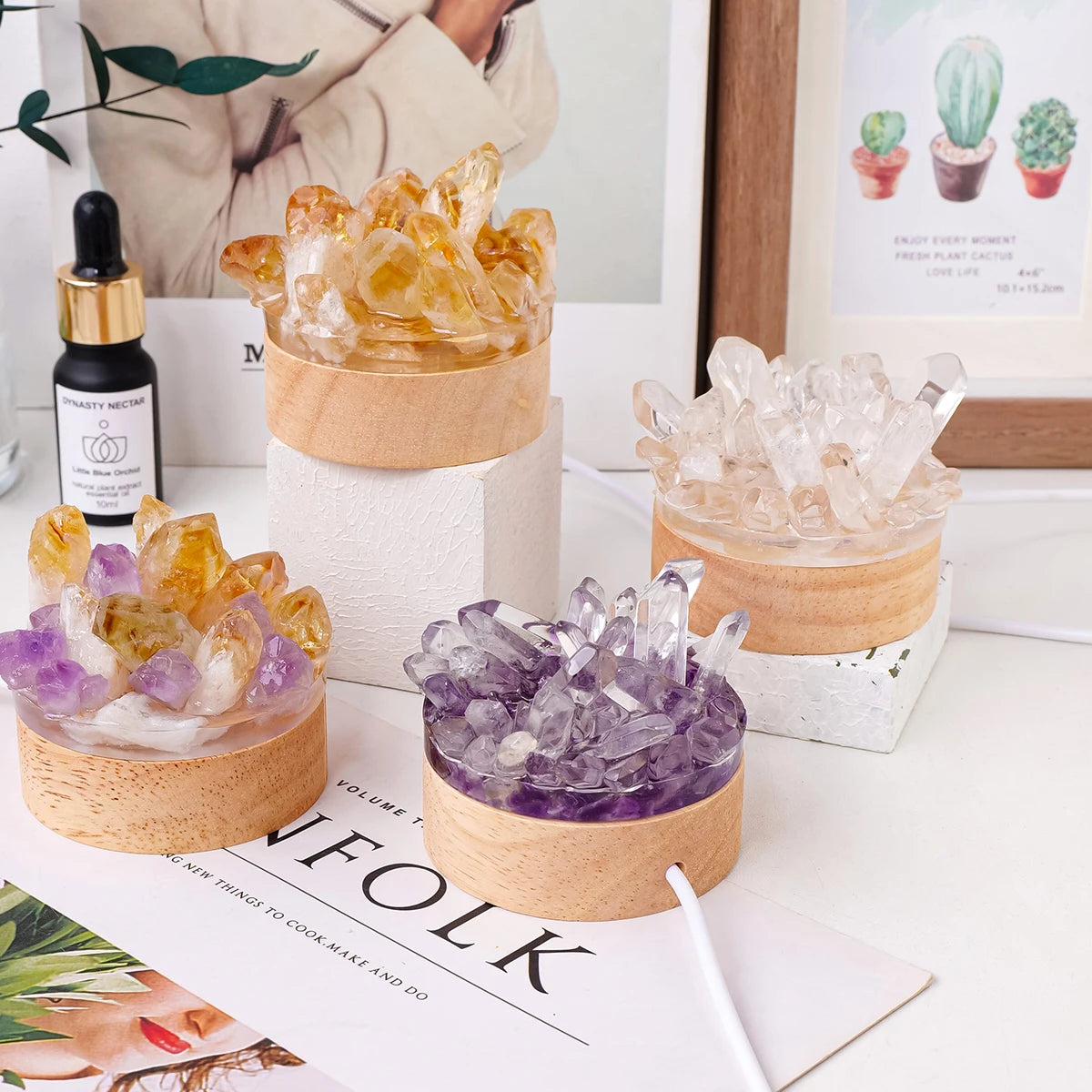 Natural Crystal Point Night Light