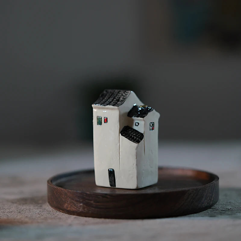 Miniature Ceramic House Incense Holder