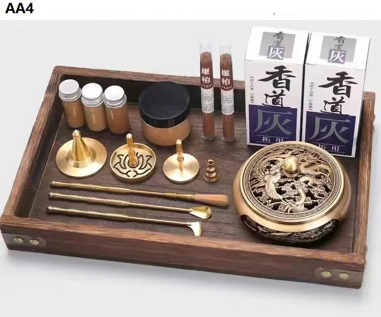 Luxury Brass Incense Burner Set