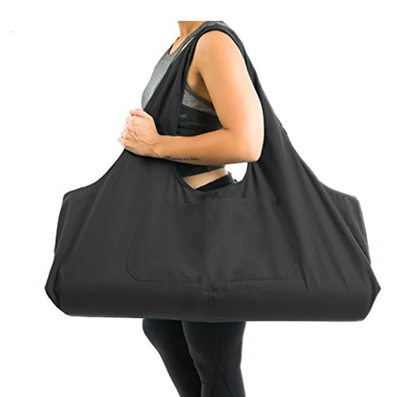 Oversized Canvas Yoga Tote Bag with Side Pocket