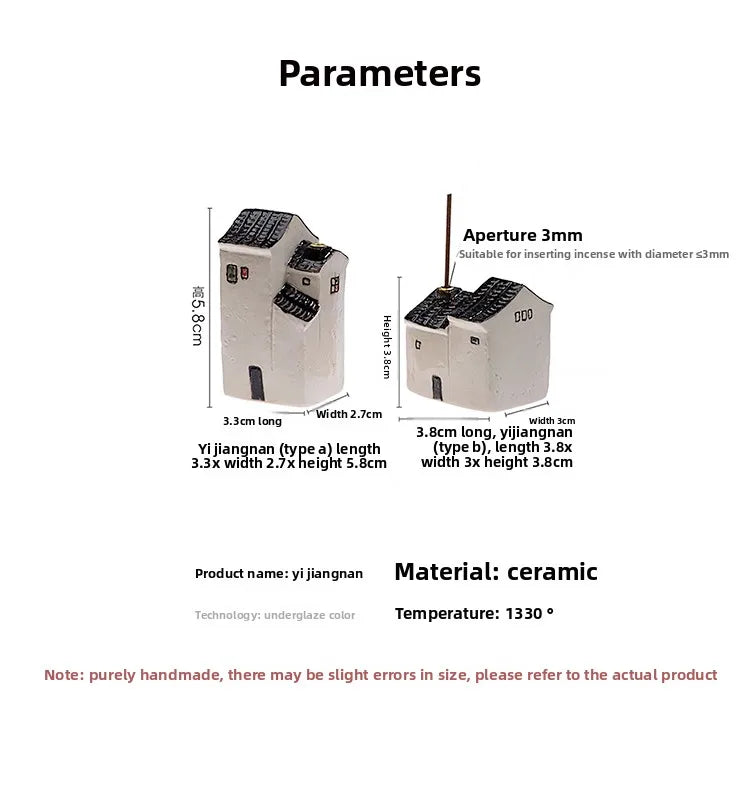 Miniature Ceramic House Incense Holder