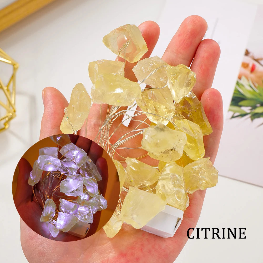 Natural Raw Gemstone Crystal Lights