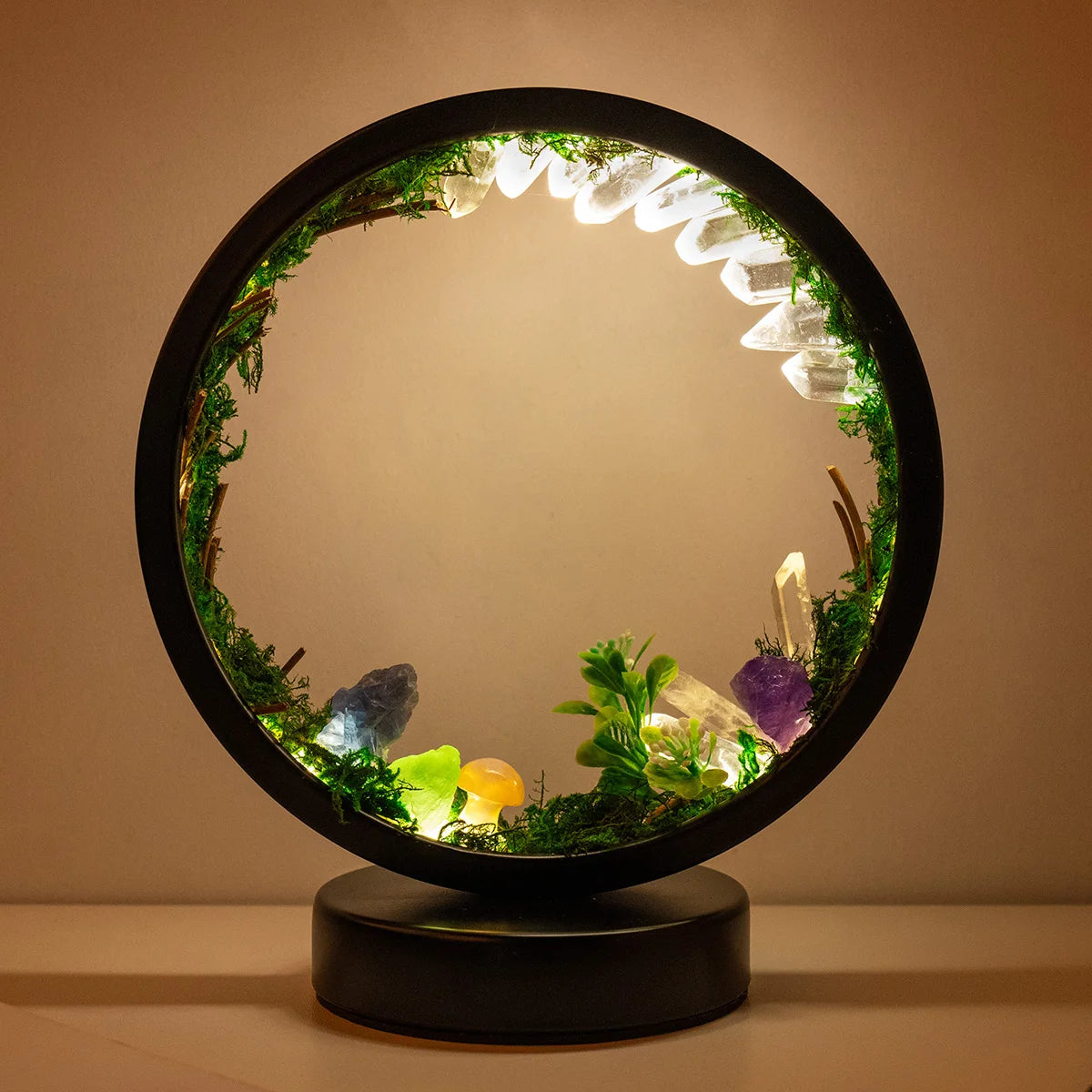 LED Crystal Forest Ring Lamp