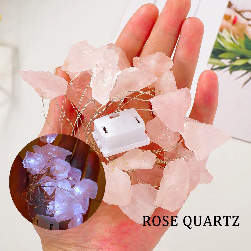 Natural Raw Gemstone Crystal Lights
