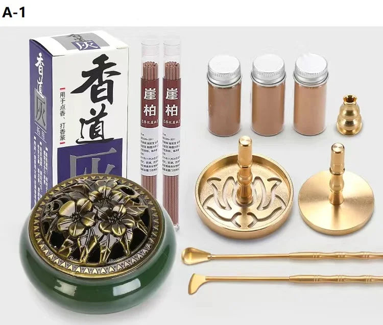 Luxury Brass Incense Burner Set