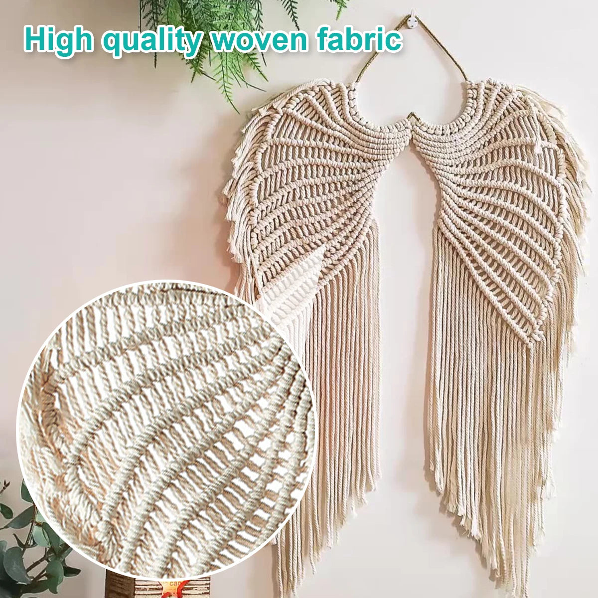 Boho Macrame Angel Wings Wall Hanging