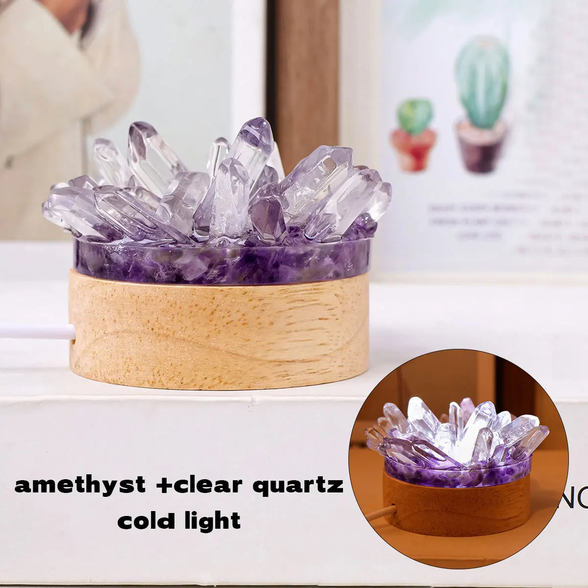Natural Crystal Point Night Light
