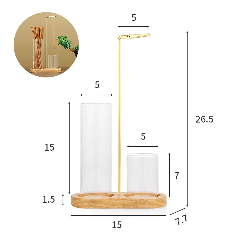 2-in-1 Glass and Metal Incense Holder