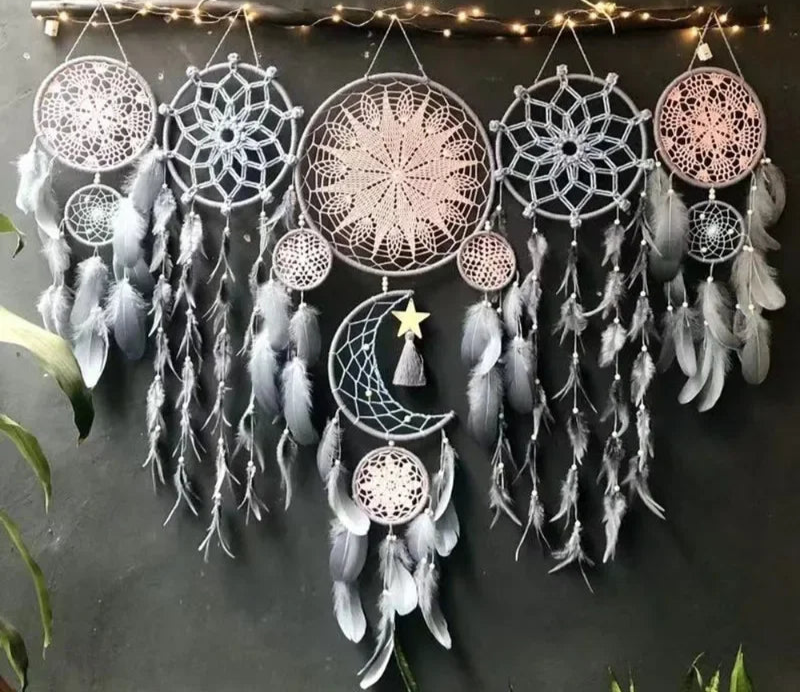 Boho Macrame Dream Catcher Wall Hanging Set