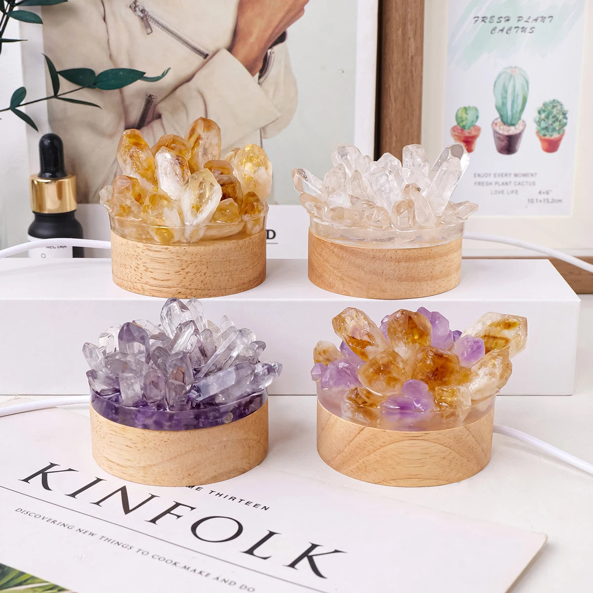 Natural Crystal Point Night Light