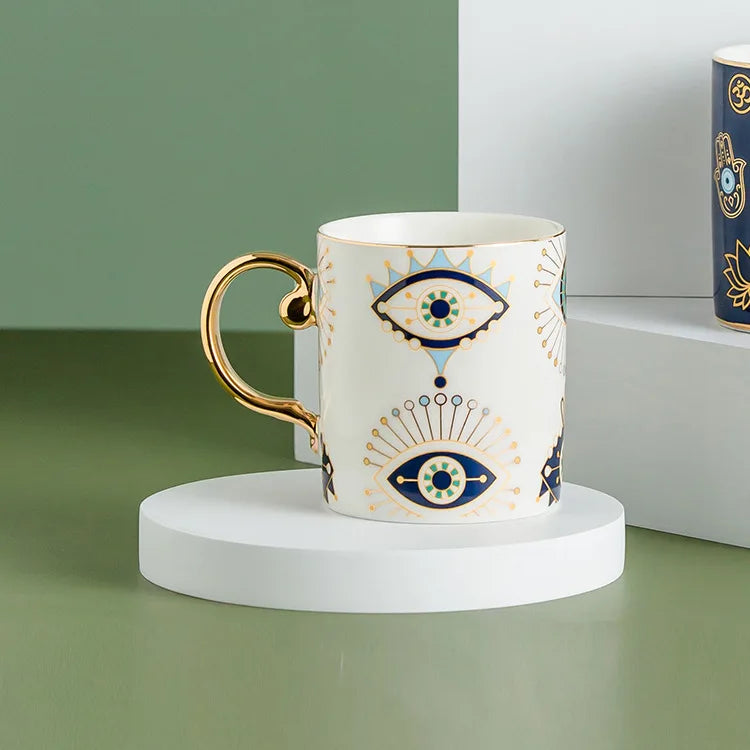 Ceramic Mug with Blue Eye Design