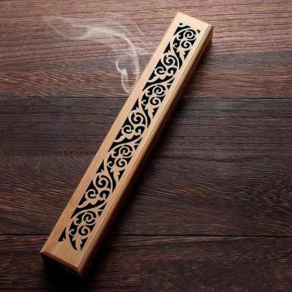 Natural Bamboo Incense Holder with Lid