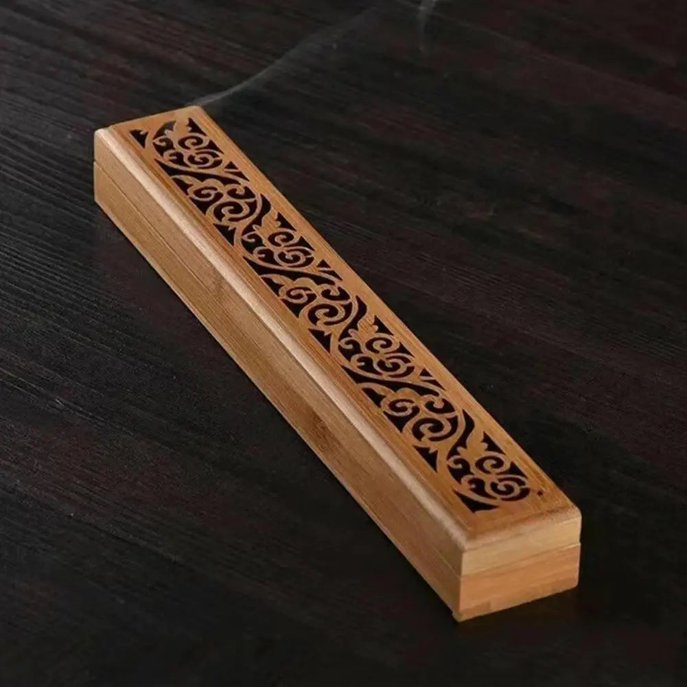 Natural Bamboo Incense Holder with Lid