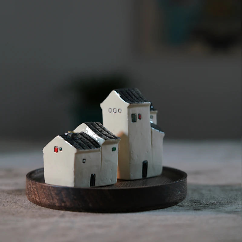 Miniature Ceramic House Incense Holder