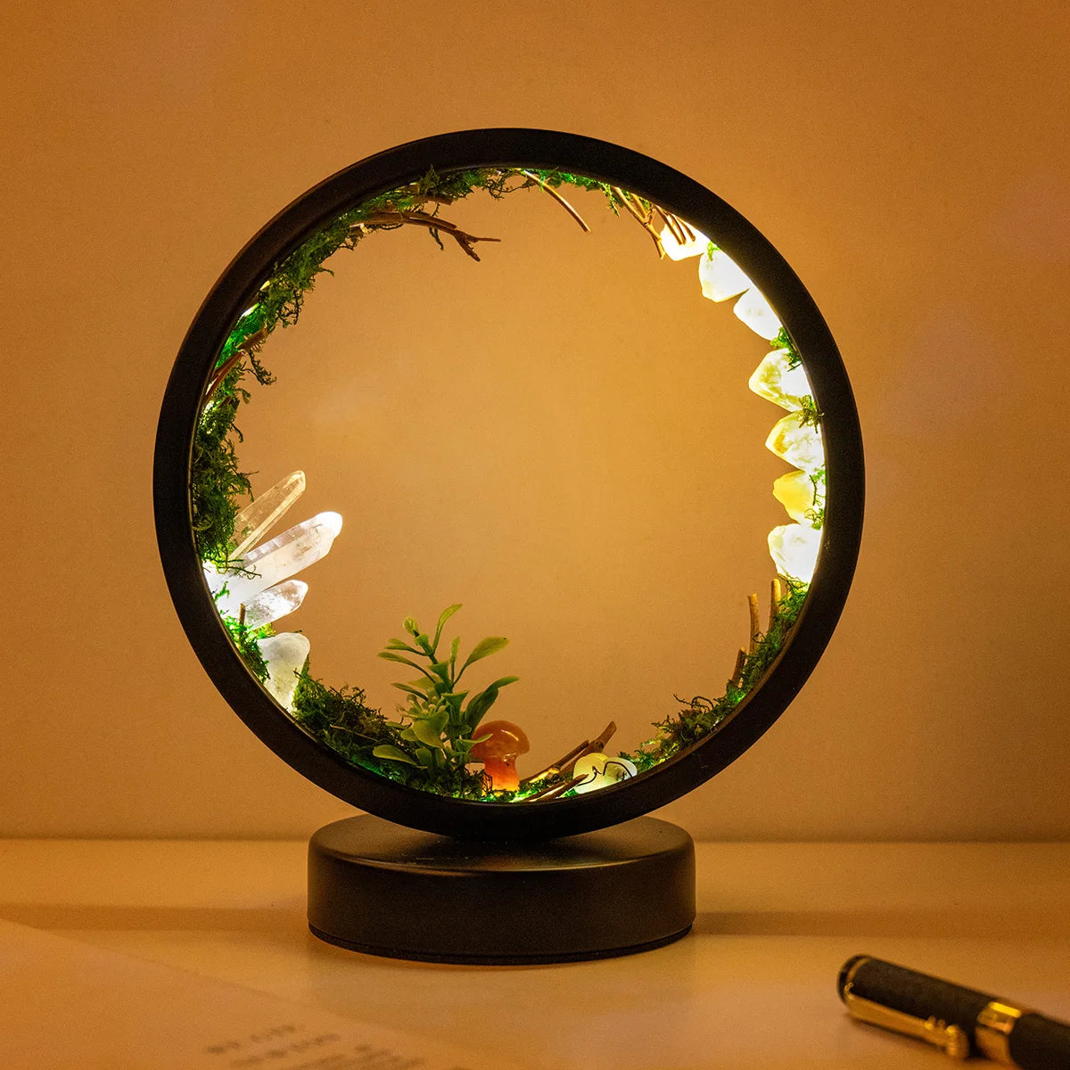 LED Crystal Forest Ring Lamp