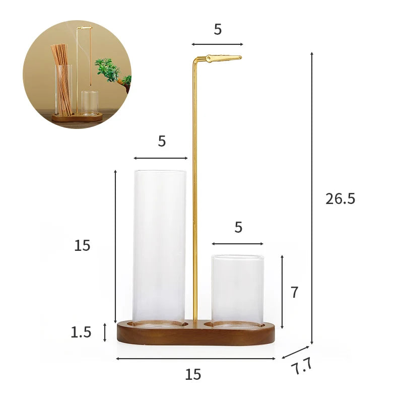 2-in-1 Glass and Metal Incense Holder