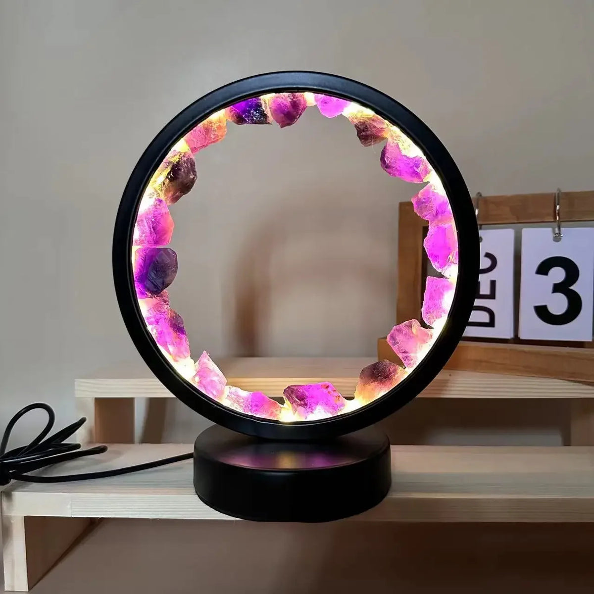Amethyst Crystal LED Ring Night Light