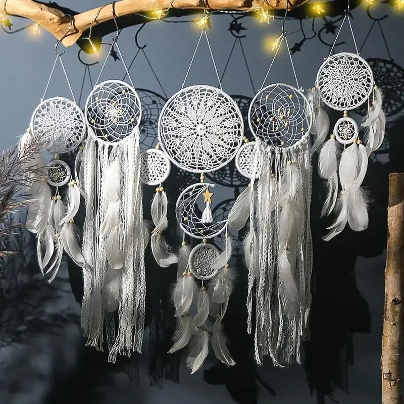 Boho Macrame Dream Catcher Wall Hanging Set