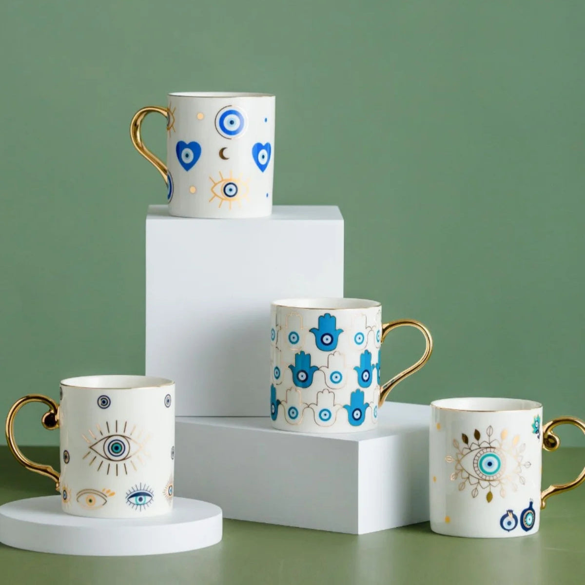 Ceramic Mug with Blue Eye Design