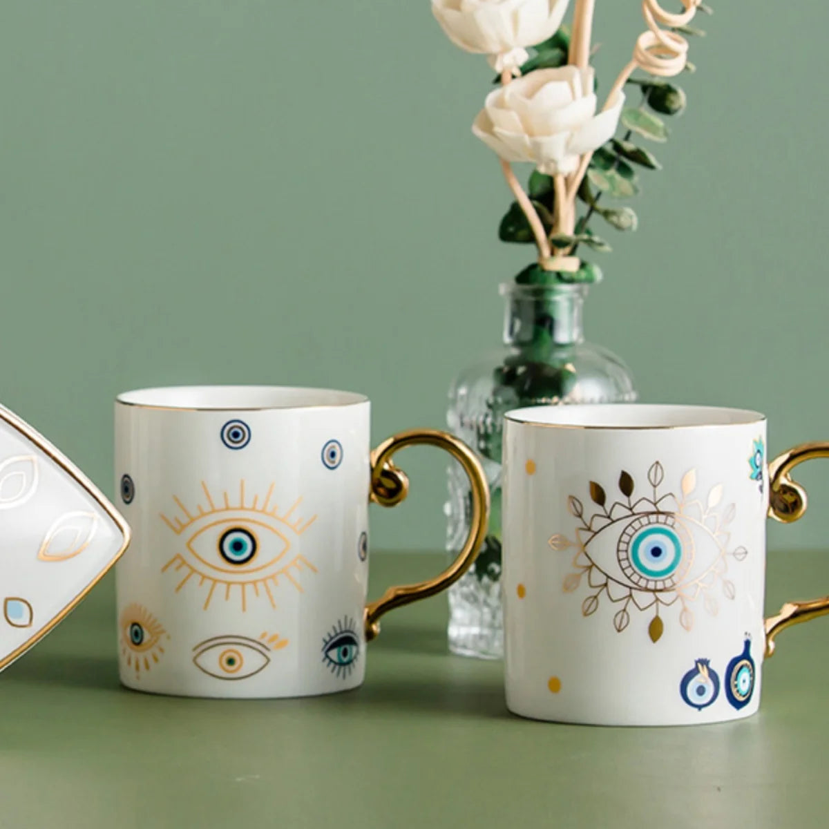 Ceramic Mug with Blue Eye Design