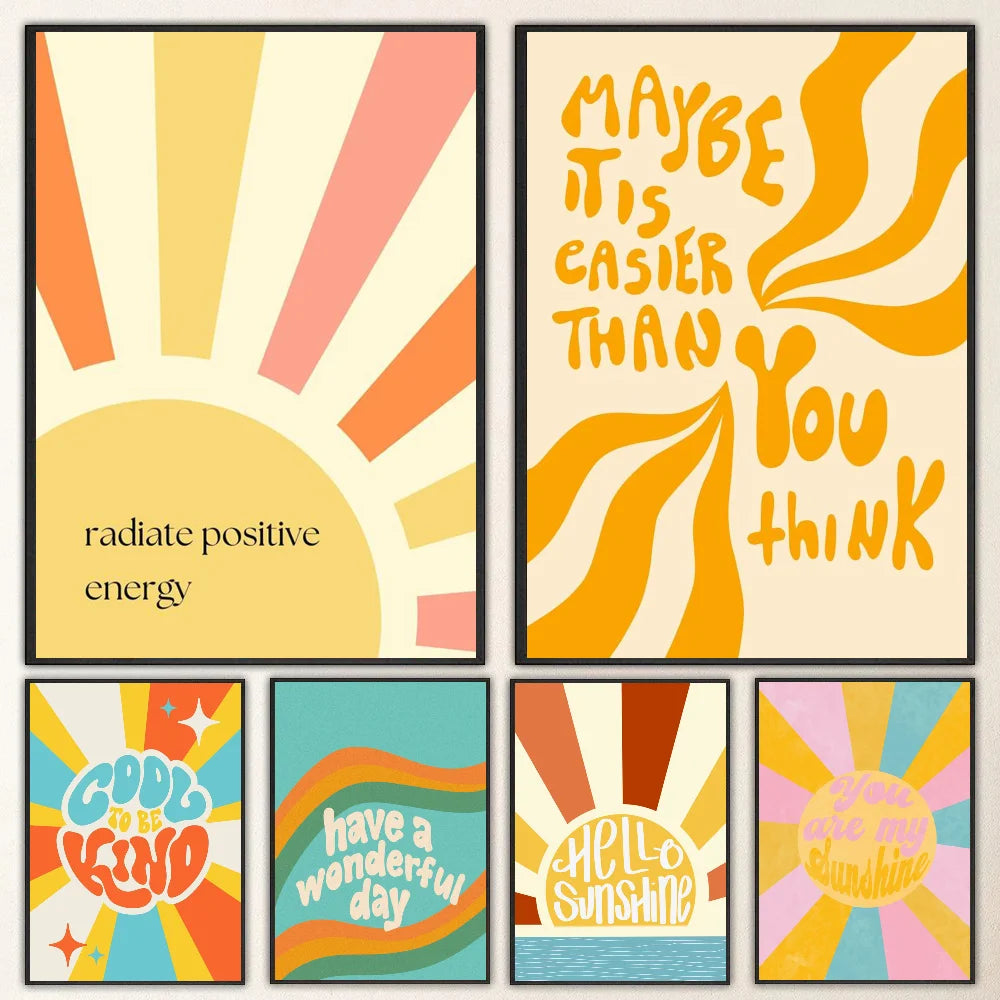 Boho Sun Positive Affirmation Wall Poster
