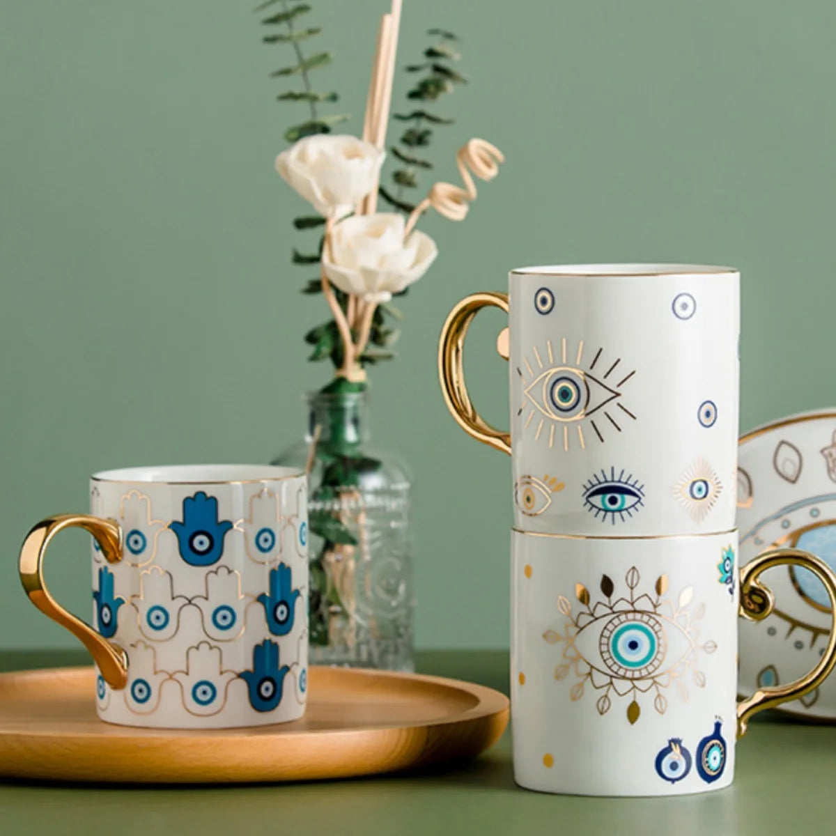 Ceramic Mug with Blue Eye Design